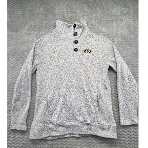 Missouri Tigers Champion Elite NCAA Pullover Gray Mock Neck‎ Sweatshirt Mens